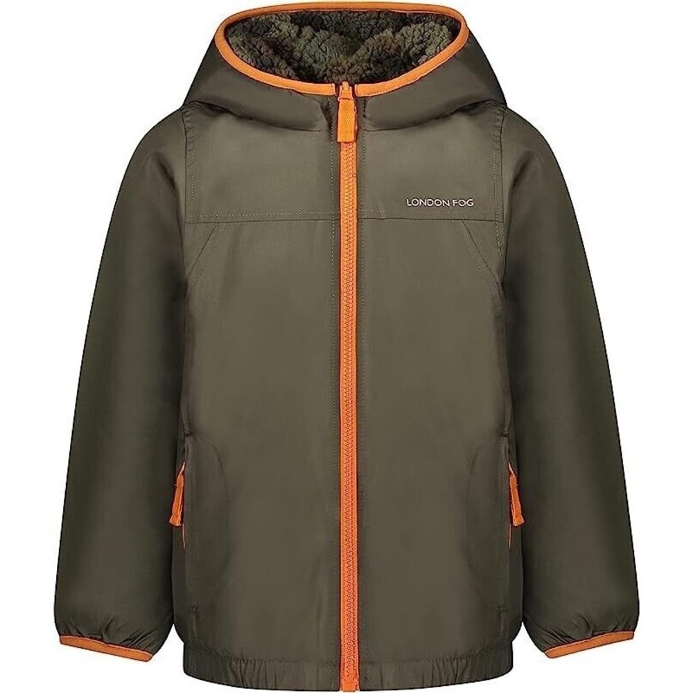 LONDON FOG Boys' Favorite Reversible Jacket , Olive Drab and Camo  3T  NEW
